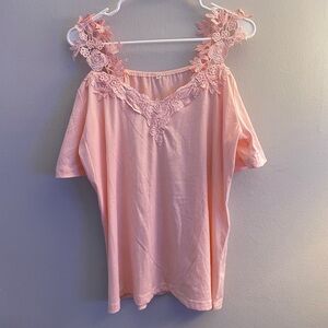 Women’s pink off the shoulder top